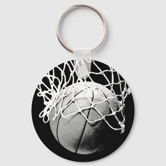 Black & White Basketball Keychain (Front)