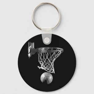 Black & White Basketball Keychain