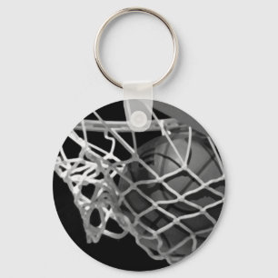 Black & White Basketball Keychain