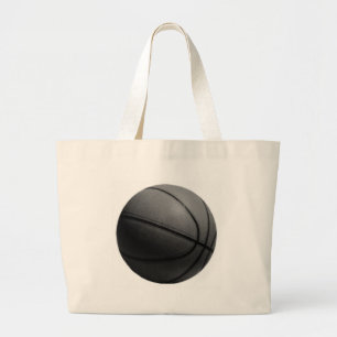 Black & White Basketball Large Tote Bag