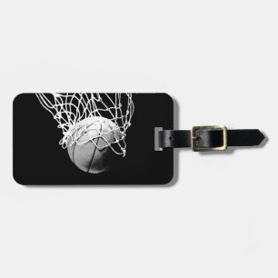 Black & White Basketball Luggage Tag