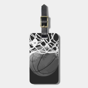 Black & White Basketball Luggage Tags