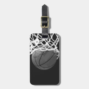 Black & White Basketball Luggage Tags