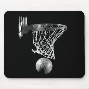 Black & White Basketball Mouse Pad