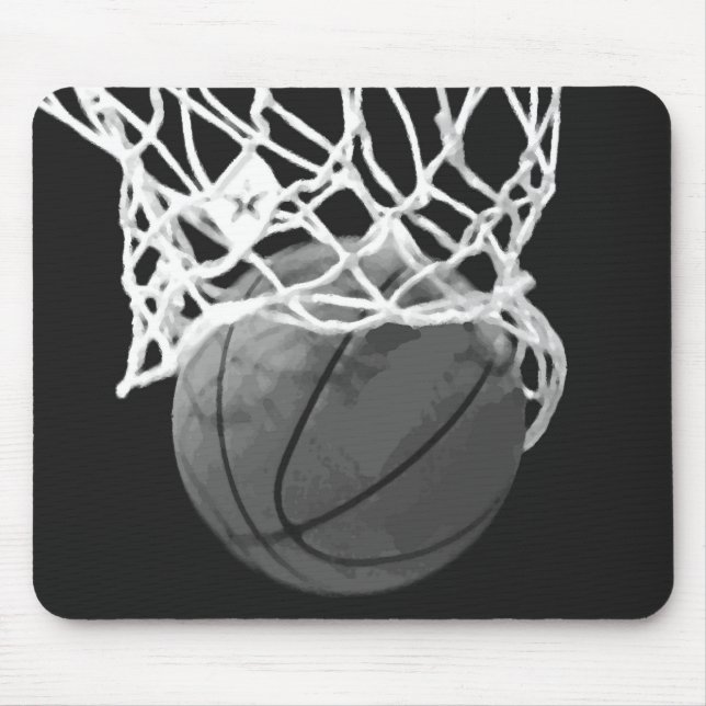 Black & White Basketball Mousepad (Front)