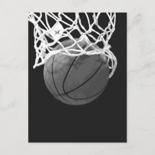 Black & White Basketball Postcard