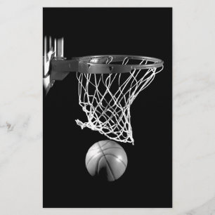 Black & White Basketball Stationery