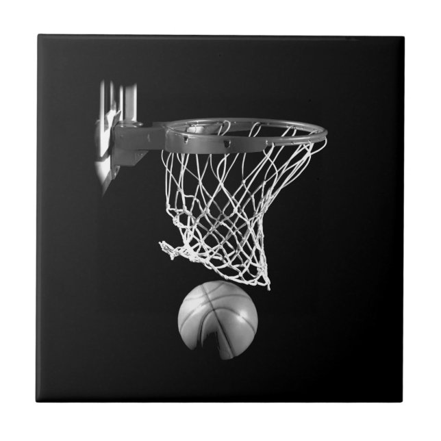 Black & White Basketball Tile (Front)