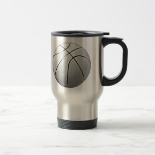 Black & White Basketball Travel Mug