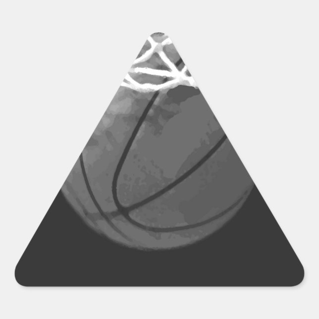 Black & White Basketball Triangle Sticker (Front)