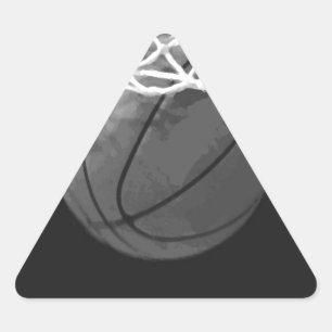 Black & White Basketball Triangle Sticker