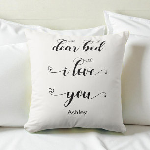 Black White Bedroom Quote Bed I love you Throw Pillow