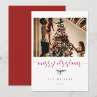 Black White Berries Sketch Family Photo Christmas