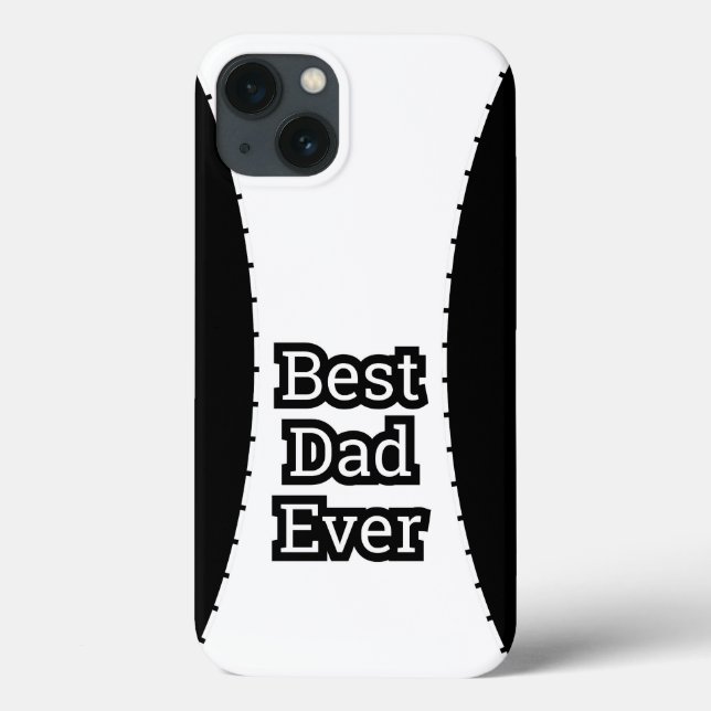 Black White Best Dad Ever iPhone Case (Back)