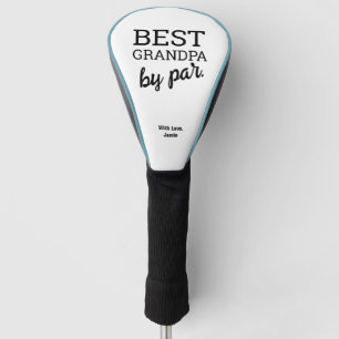 Black White Best Grandpa by par Personalized  Golf Head Cover