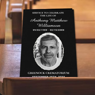 Black & White Bi-fold Custom Photo Funeral Program Flyer