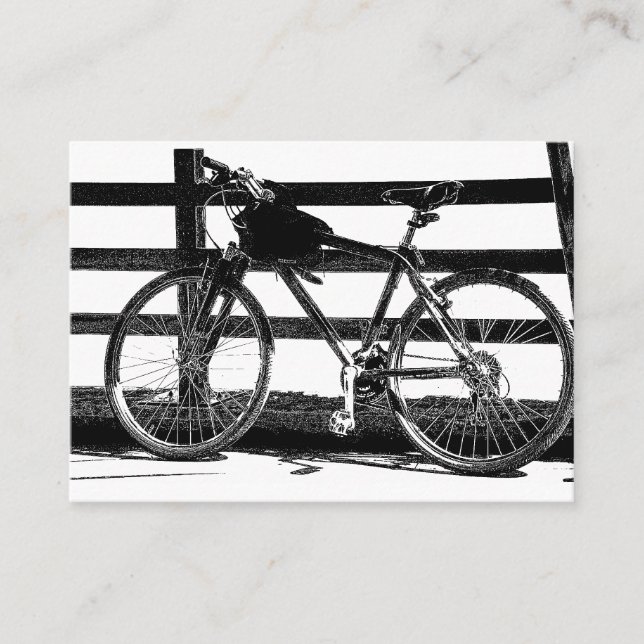 ©Black & White Bicycle at Sea Business Card (Front)