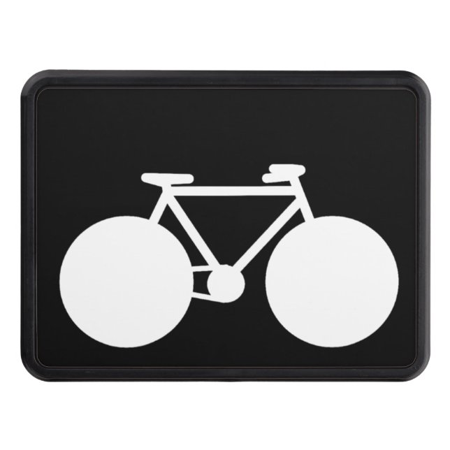 Black white bicycle trailer hitch cover (Front)