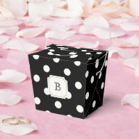Black & White Big Polka Dots Chic Monogram Party