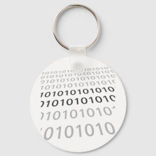 Black & White Binary 01 - GeekShirts Keychain