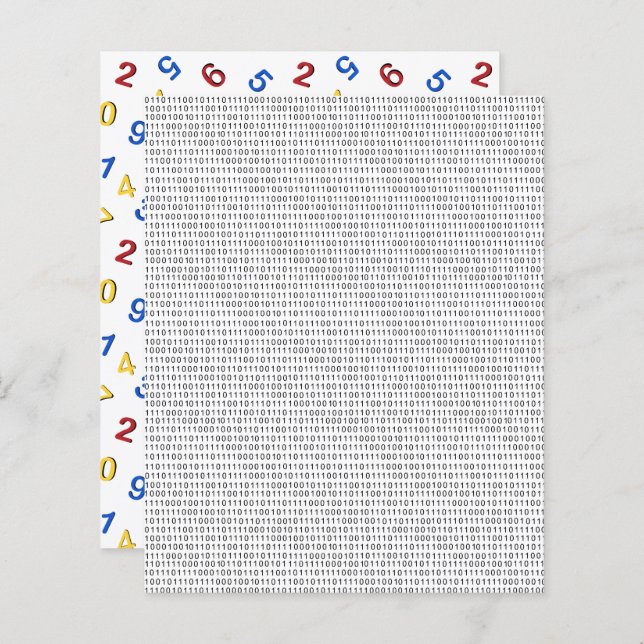  Black White Binary Stripe Scrapbook Paper (Front/Back)