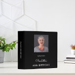 Black white birthday photo album binder<br><div class="desc">Black background.  Personalize and add photo and a name.
Spine: add your own text 

Back: add a 2nd photo and text.  (or use the same as the front)</div>