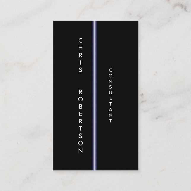 Black White Blue Attractive Charming Business Card (Front)