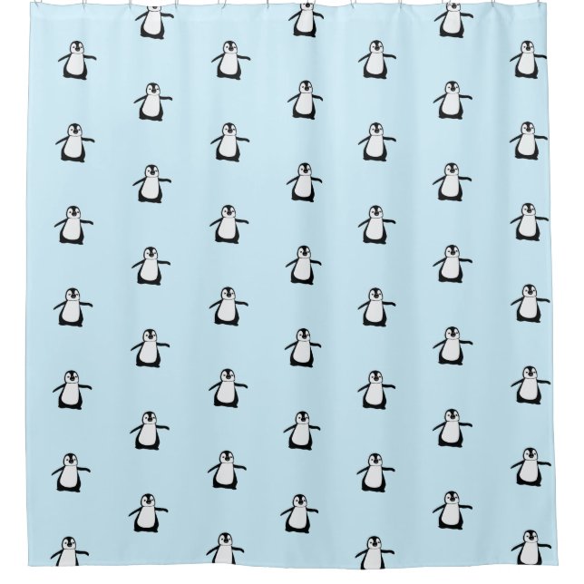 Black White Blue Cute Penguin Pattern (Front)