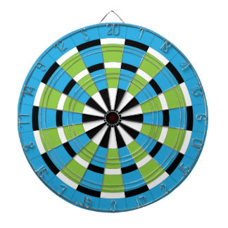 Black White Blue & Lime Dartboard