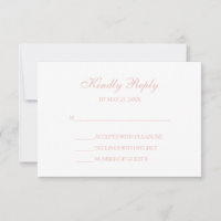 Black White & Blush Pink Script RSVP Cards
