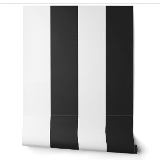 Black & White Bold Deckchair Cabana Stripe Wallpaper