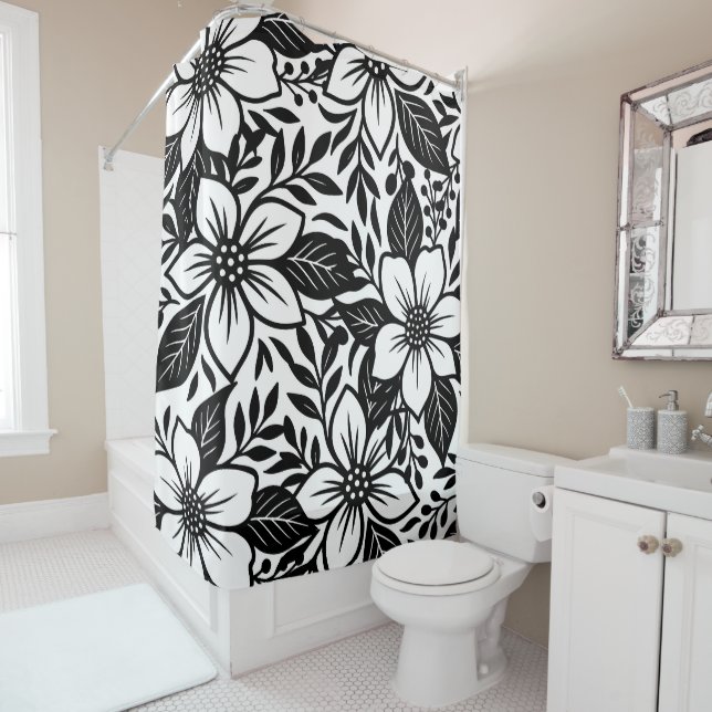 Black & White Bold Modern Floral Bloom  (In Situ)