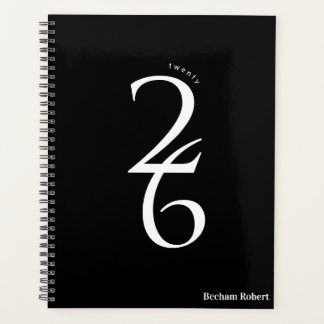 Black & White Bold Numbering Yearly Planner