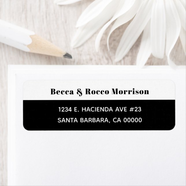 Black White Bold Typography  Return Address Label (Insitu)
