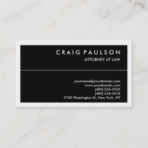 Black White Border Consultant Attorney Business Card