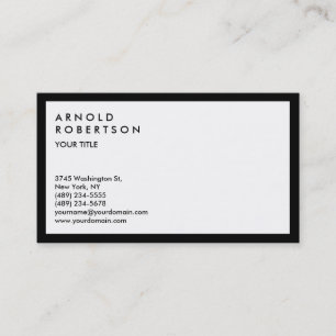 Black White Border Modern Business Card