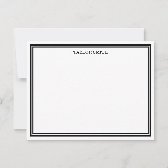 Black & White Borders Add Your Name Card (Front)
