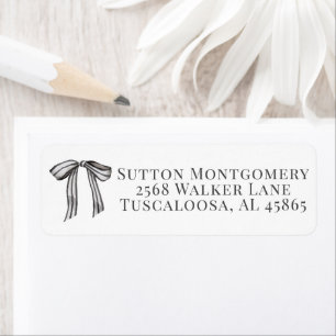 Black & White Bow Coquette Address
