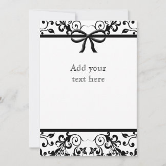Black & White Bow Invitation