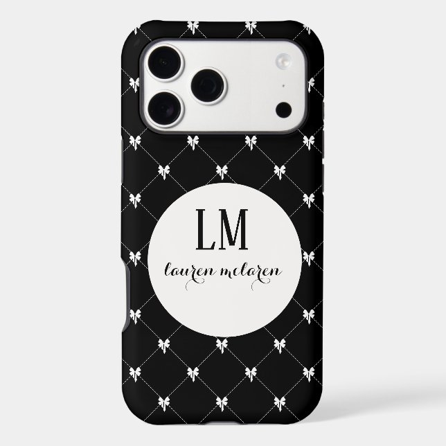 Black & White Bow Monogram (Back)