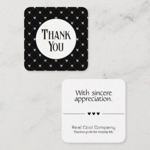 Black & White Bow Monogram Thank You Card