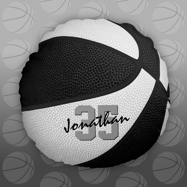 black white boys girls team colours basketball round pillow (Creator Uploaded)