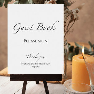 Black & White Bridal Shower Guest Book Sign