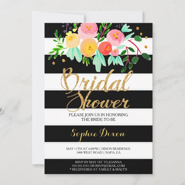 Black & White Bridal Shower Invitation (Front)