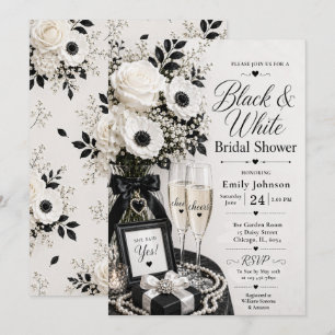 Black & White Bridal Shower Invitation