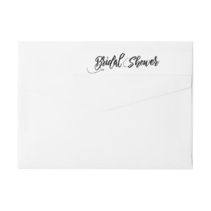 Black White Bridal Shower Wrap Around Label