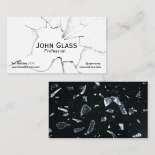 Black White Broken Glass Business Card