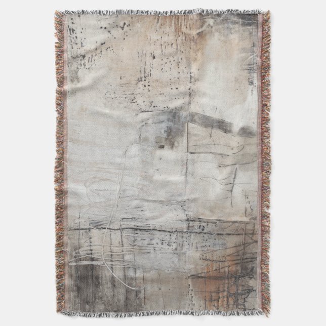 Black White & Bronze Throw Blanket (Front Vertical)