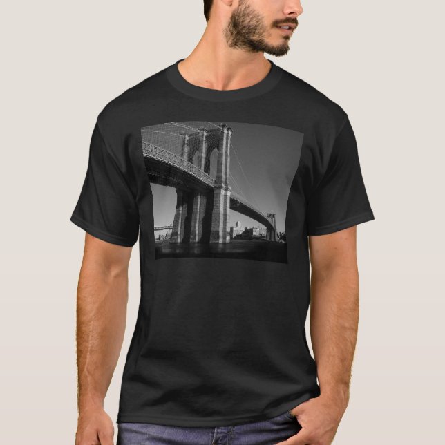 Black & White Brooklyn Bridge T-Shirt (Front)