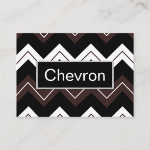 Black White Brown Chevron Stripe  Business Card